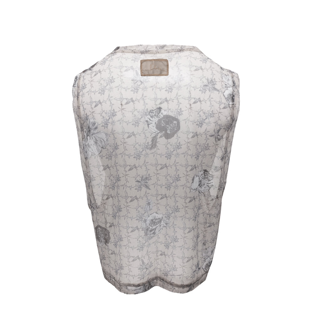 Top en malla beige