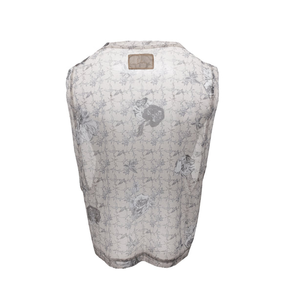 Top en malla beige