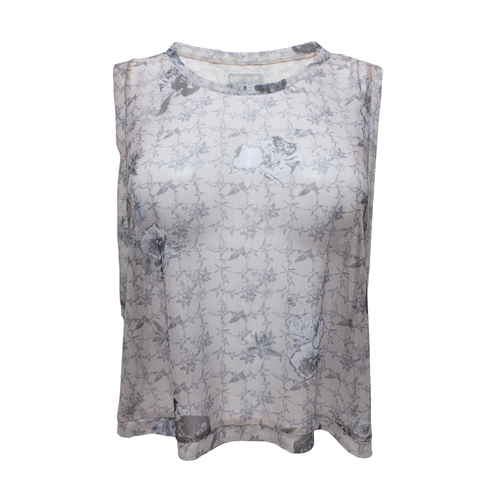Top en malla beige