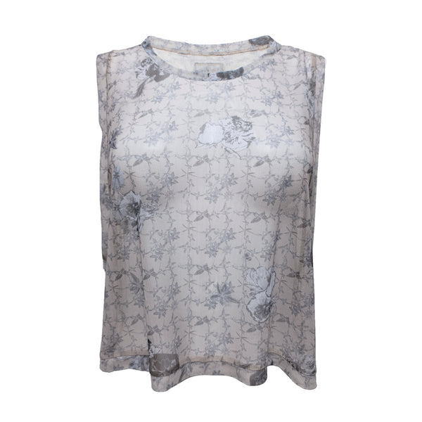 Top en malla beige
