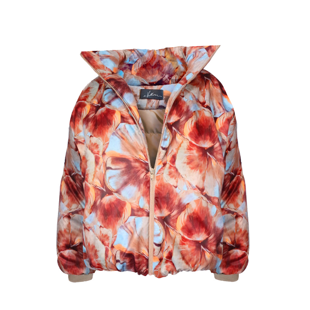 Chaqueta puffer estampada