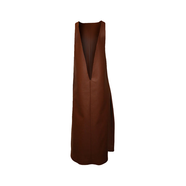 Vestido café bordado
