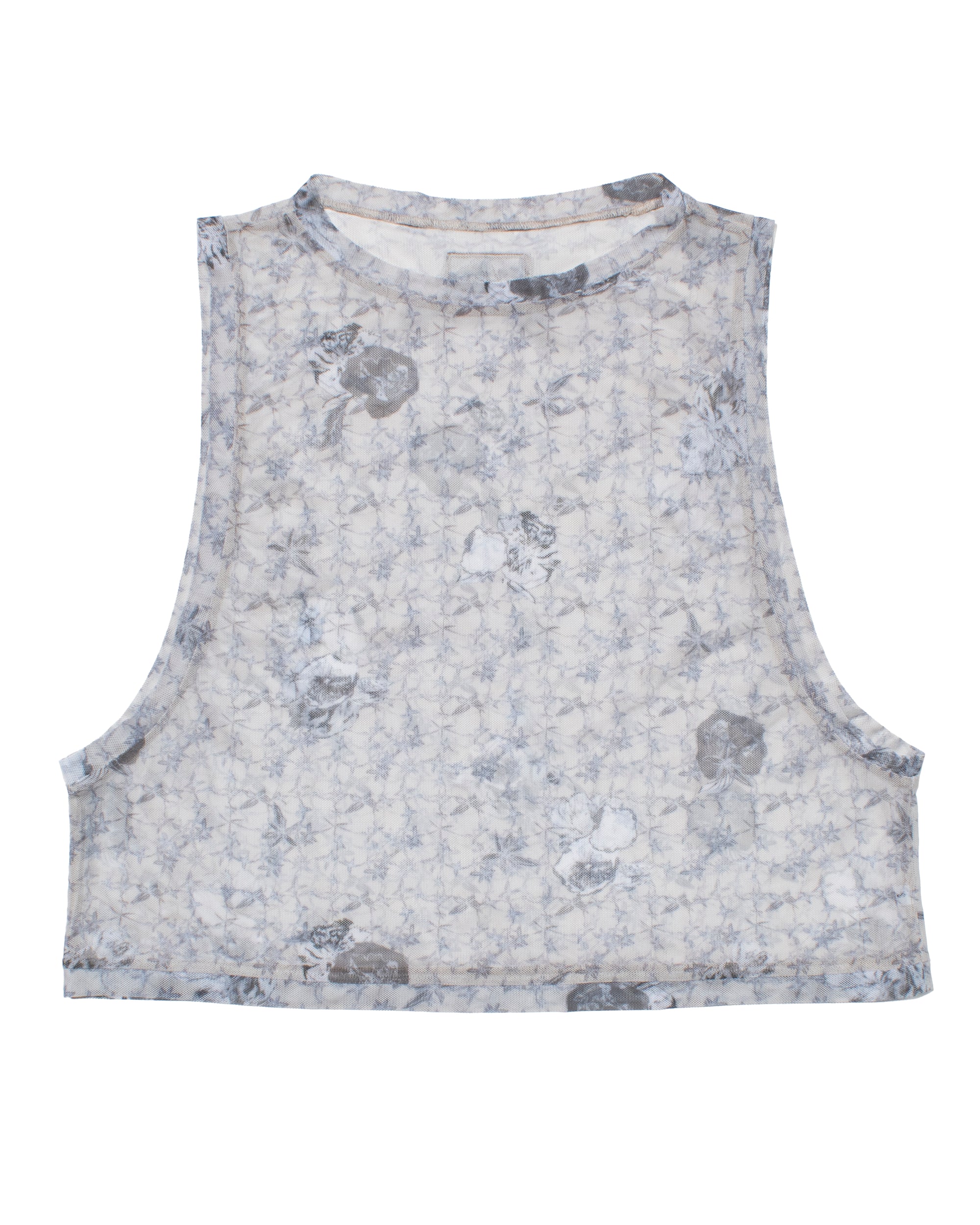 Top en malla beige