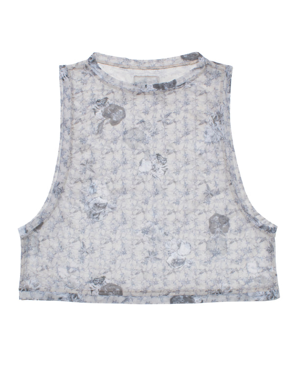 Top en malla beige