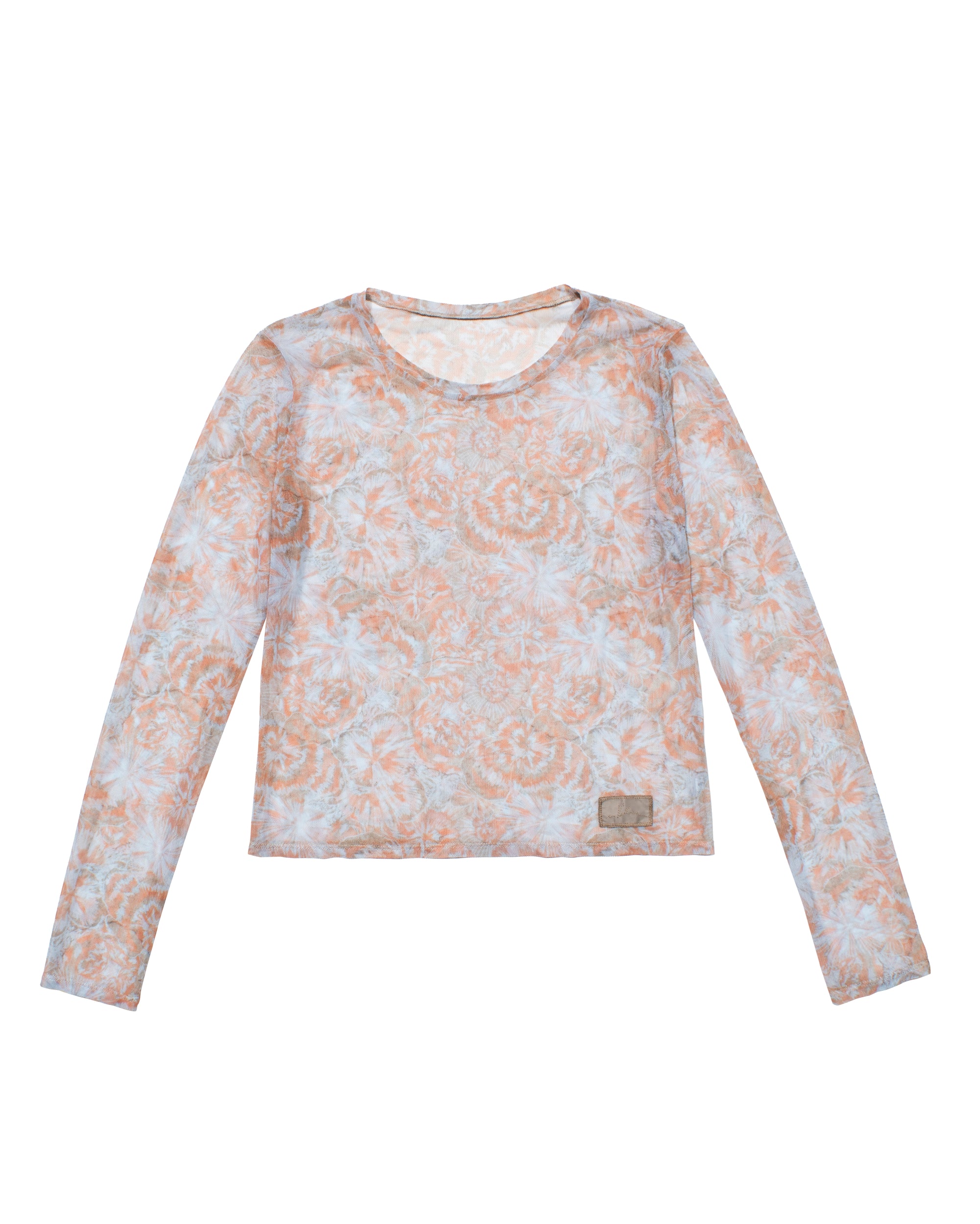Top en malla naranja