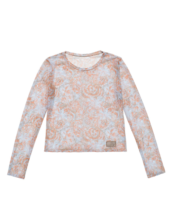 Top en malla naranja
