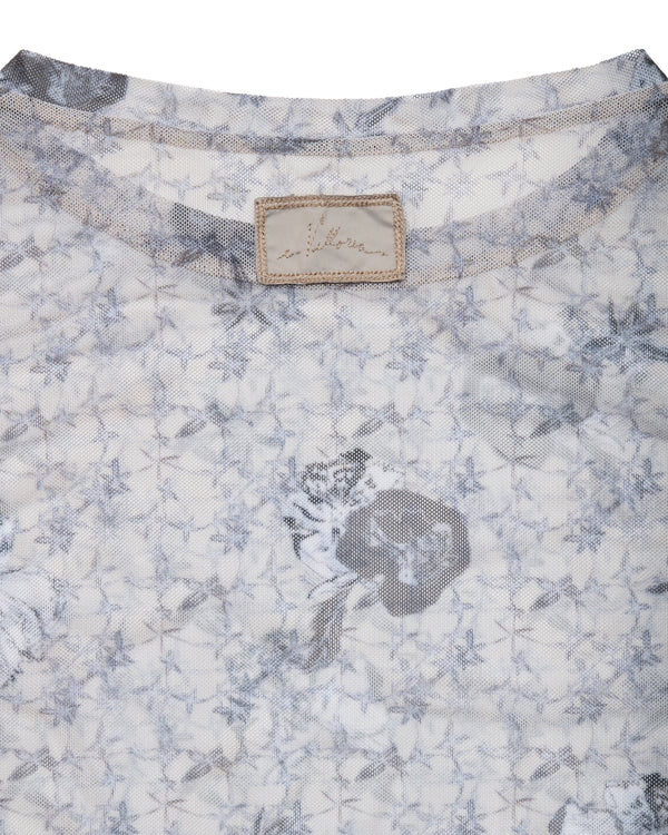 Top en malla beige