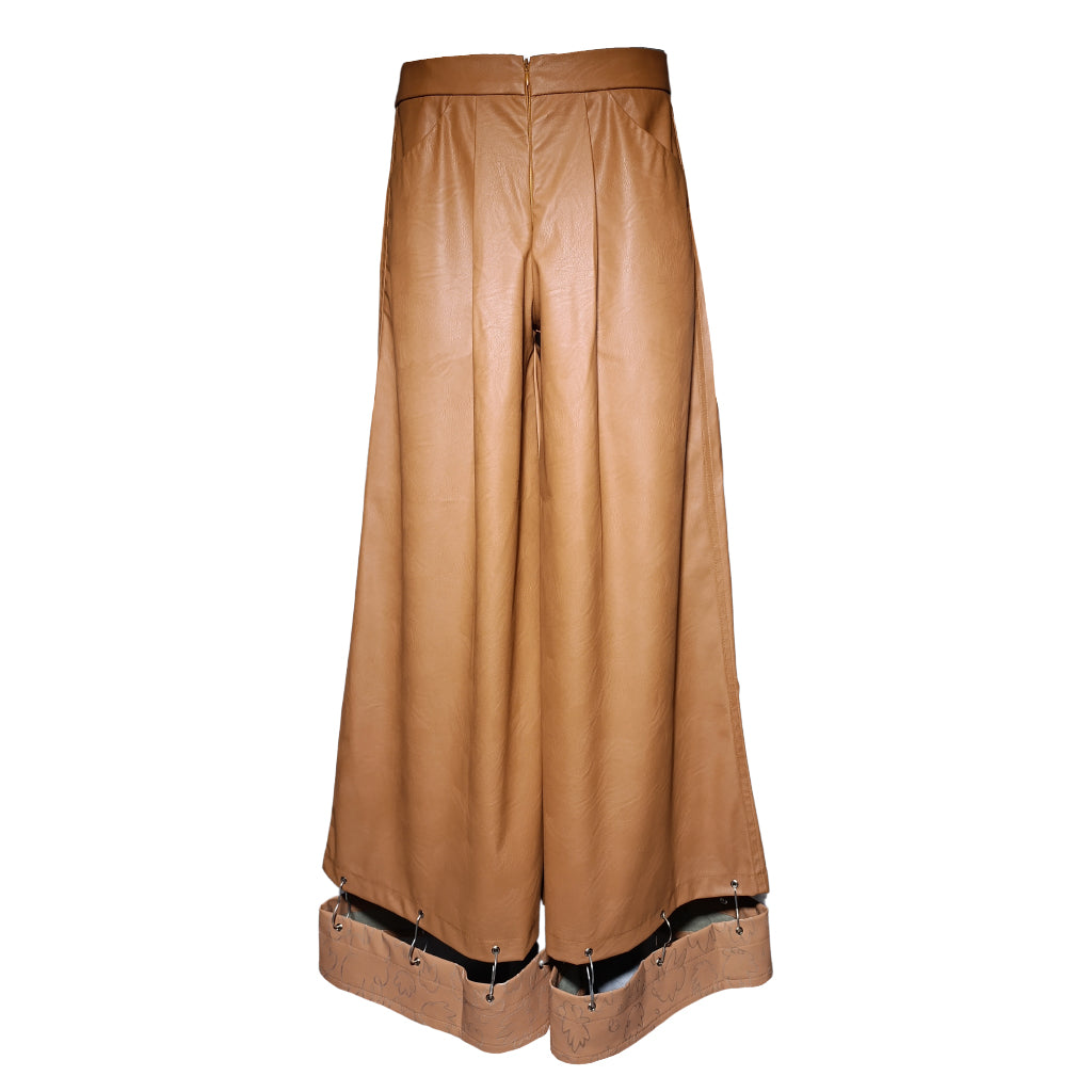 Pantalón en cuerina mostaza