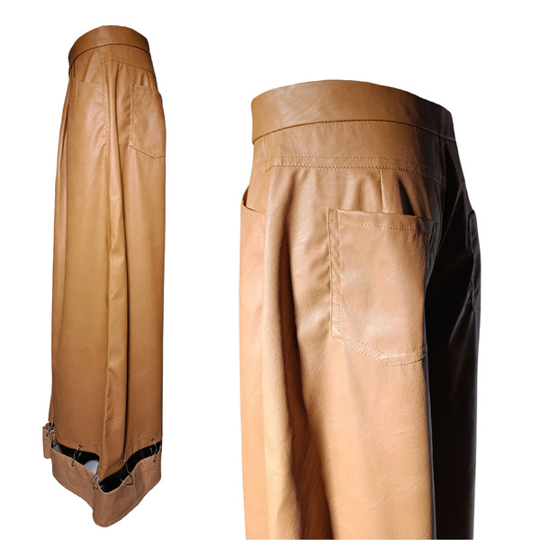 Pantalón en cuerina mostaza
