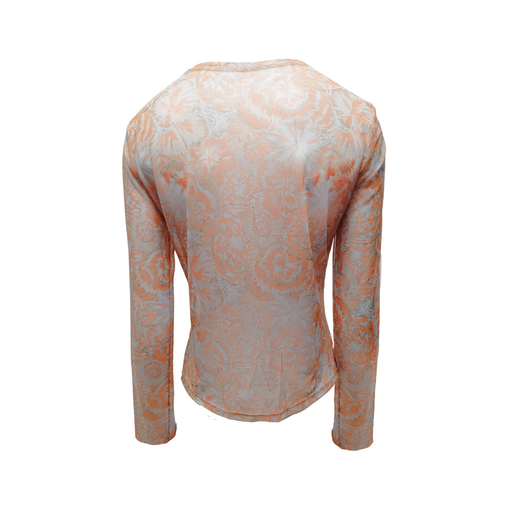 Top en malla naranja