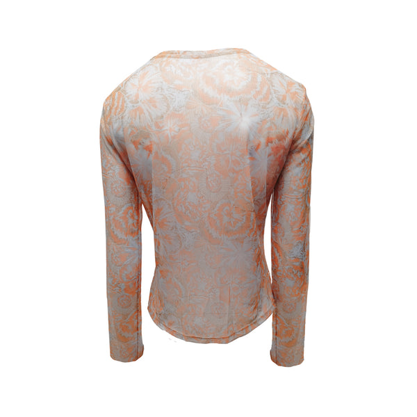 Top en malla naranja