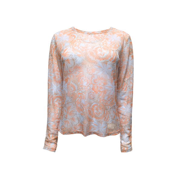 Top en malla naranja