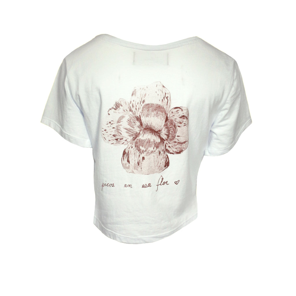 Camiseta blanca estampada