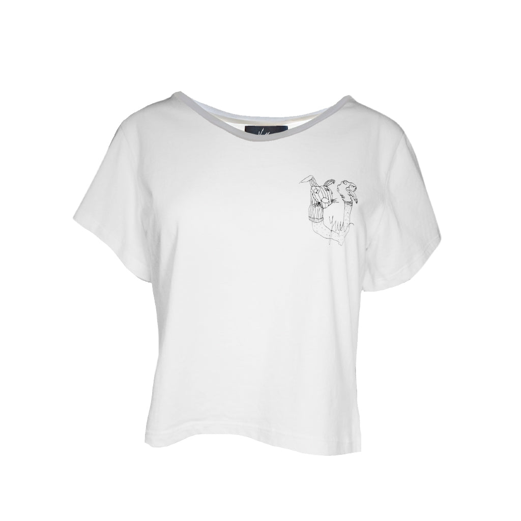 Camiseta blanca estampada