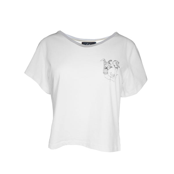 Camiseta blanca estampada
