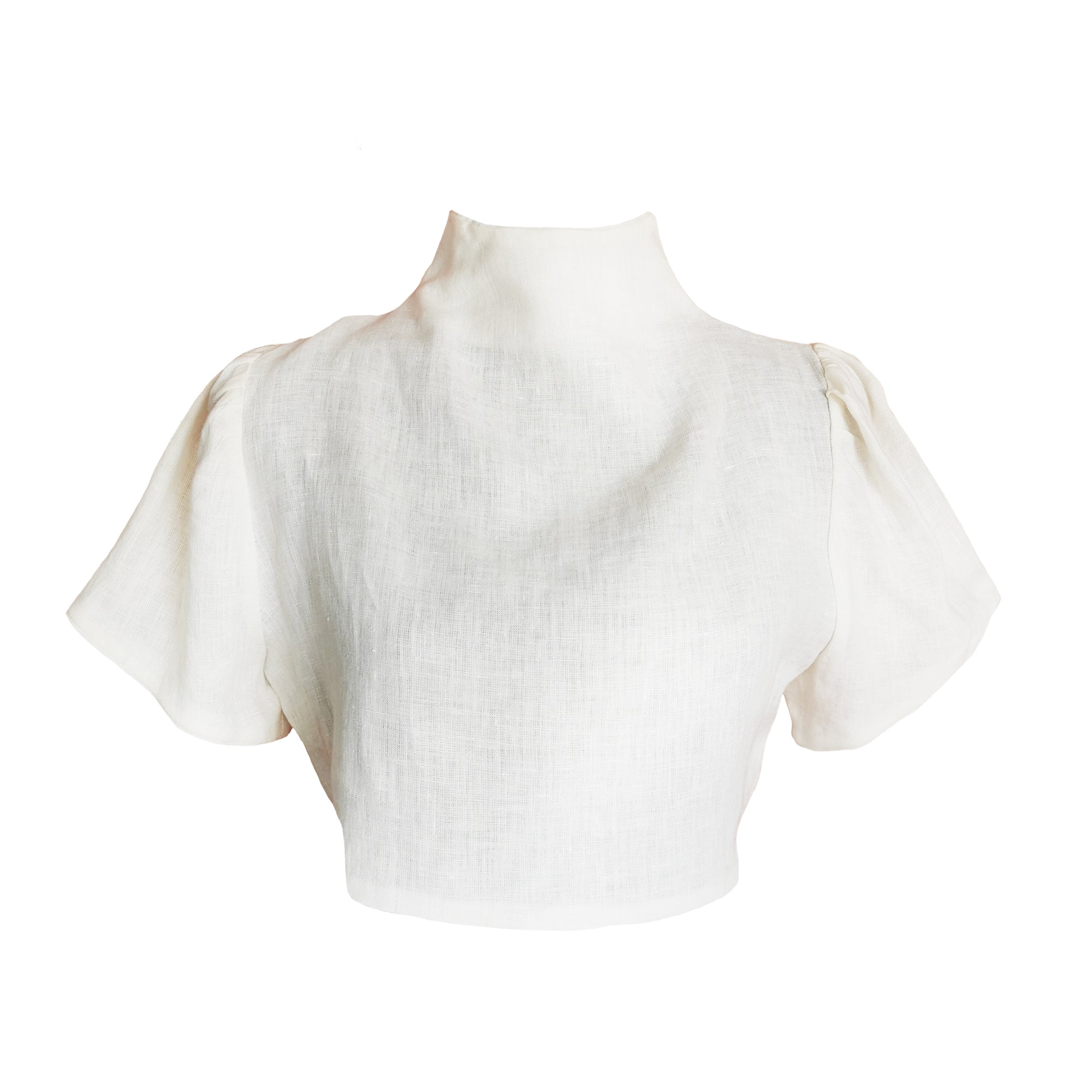 Crop top de lino bordado a mano