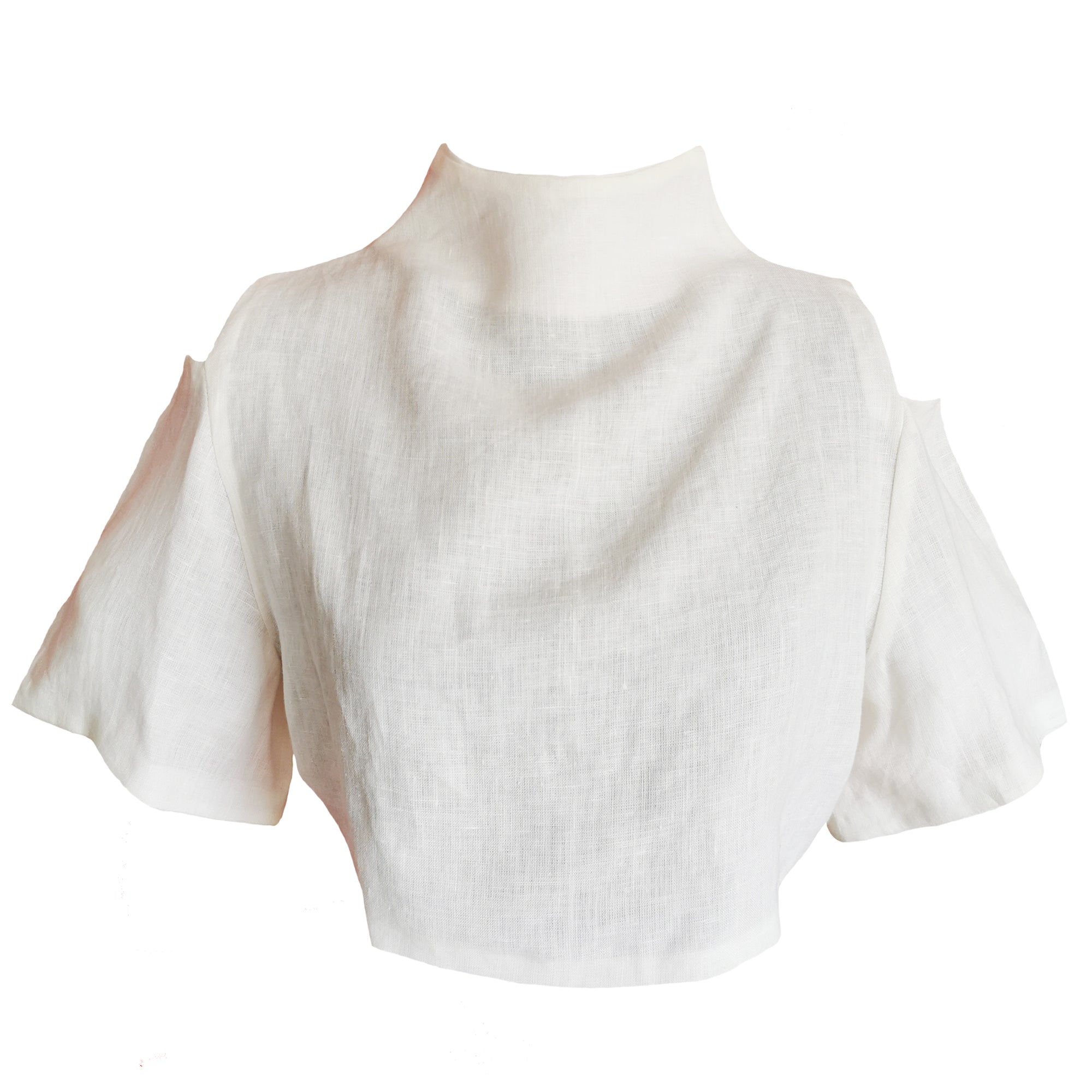 Crop top de lino con aberturas