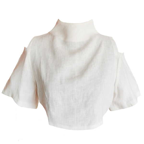 Crop top de lino con aberturas