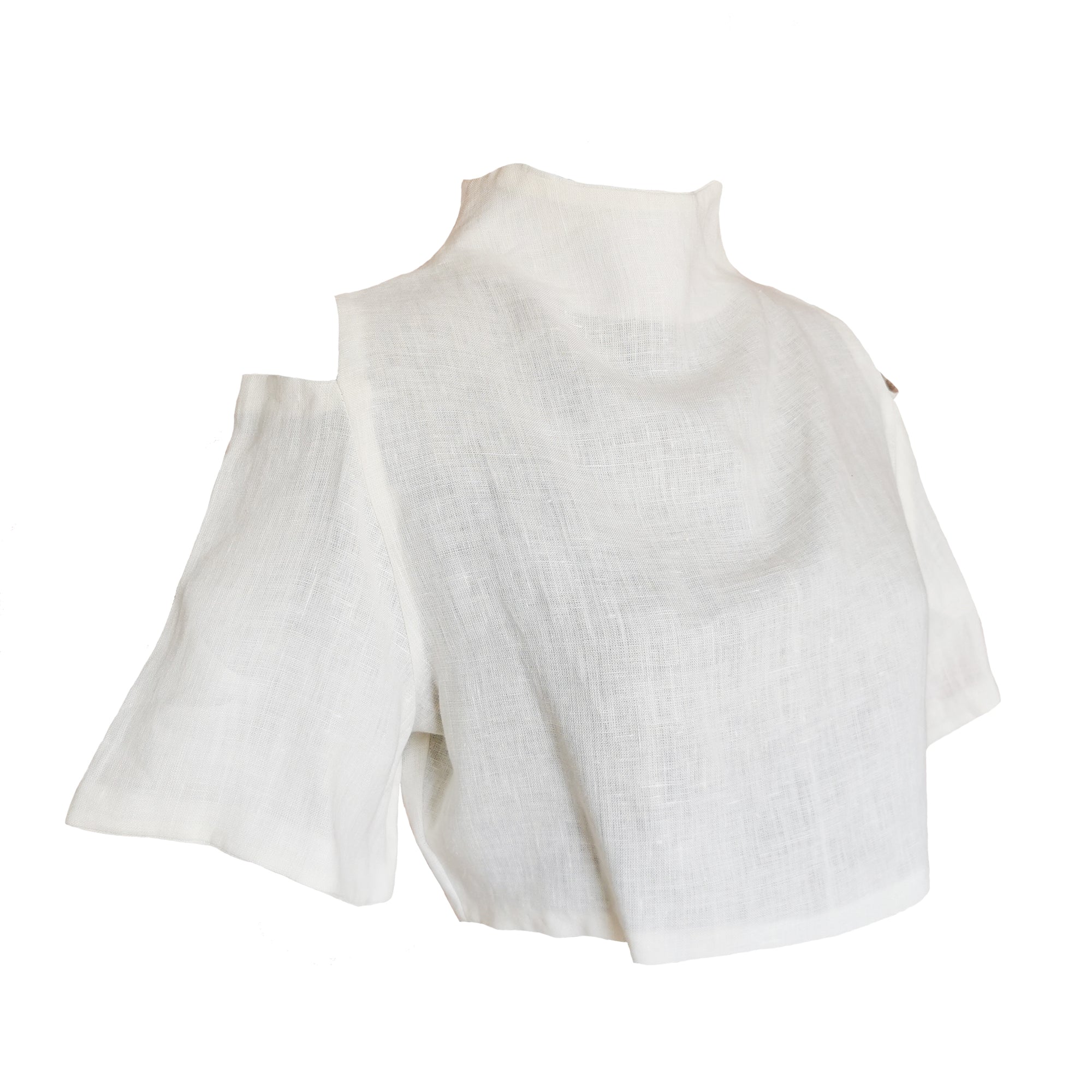 Crop top de lino con aberturas