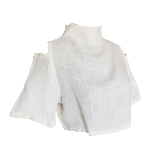 Crop top de lino con aberturas