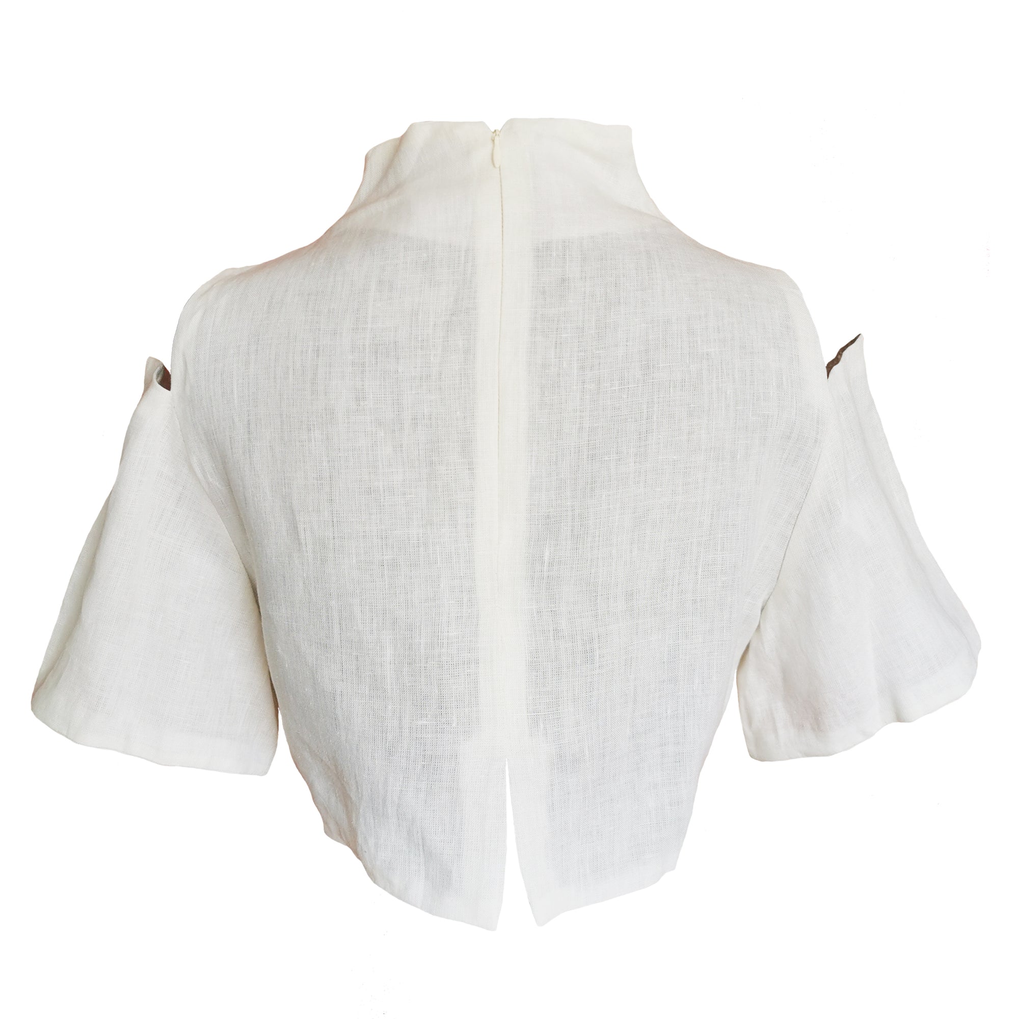Crop top de lino con aberturas